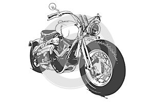 Vintage Custom Motorcicle Graphic Poster Illustration.