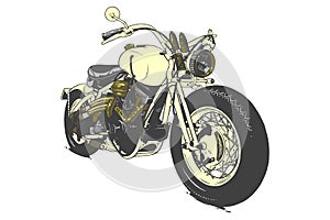 Vintage Custom Motorcicle Graphic Poster Illustration. photo