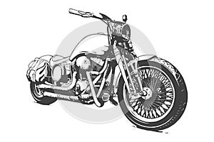 Vintage Custom Motorcicle Graphic Poster Illustration. photo