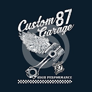Vintage custom motorcycle emblems, labels, badges, logos, prints, templates. Layered, isolated on dark background Easy rider