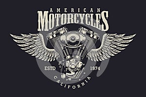 Vintage custom motorcycle label