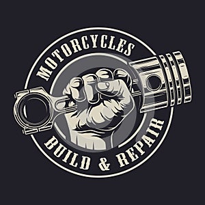 Vintage custom motorcycle logotype concept