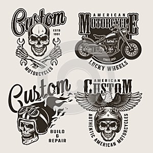 Vintage custom motorcycle prints