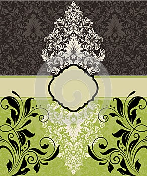 Vintage damask invitation