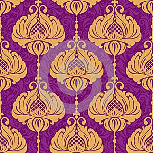 Vintage damask ornamental seamless pattern