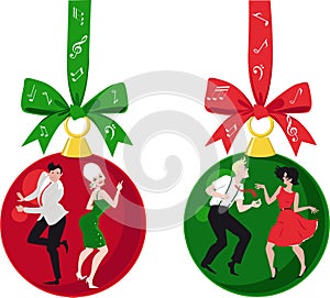 Vintage dancers Christmas decorations