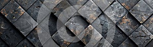 Vintage Dark Gray Diamond Motif Concrete Wall Texture with Lozenge Tiles