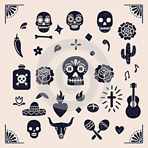 Vintage Day of the Dead graphics