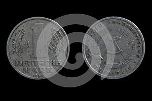 Vintage DDR (GDR - German Democratic Republic) 1 Mark aluminium coin 1956 year