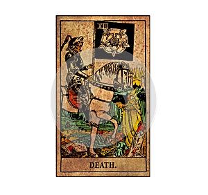 Vintage Death Tarot Card End Changes Transformation photo