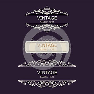 Vintage Decorations Elements. Flourishes Calligraphic Ornaments and Frames. Retro Style Design Collection for Invitations, Banners
