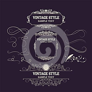 Vintage Decorations Elements and Frames. Retro Style Design New Collection for Invitations, Banners, Posters, Placards, Badges