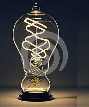 Vintage decorative black lamp on the table against a dark background.