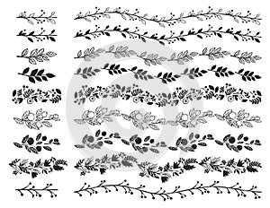 Vintage decorative borders. Hand drawn vector design elements photo