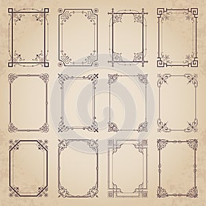 Vintage decorative calligraphic frames - vector set