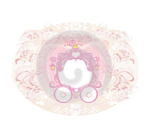 Vintage decorative pink carriage card