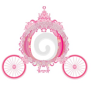 Vintage decorative pink carriage frame
