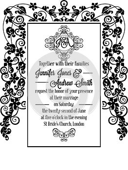 Vintage delicate formal invitation card