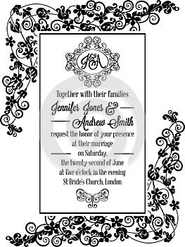 Vintage delicate formal invitation card