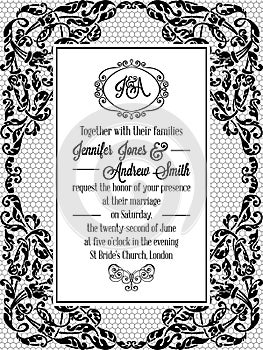 Vintage delicate formal invitation card