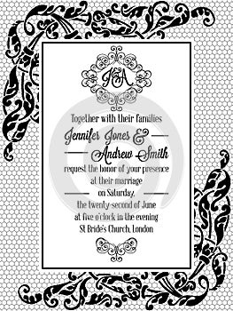 Vintage delicate formal invitation card