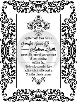 Vintage delicate formal invitation card