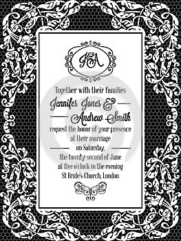 Vintage delicate formal invitation card