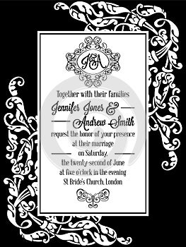 Vintage delicate formal invitation card