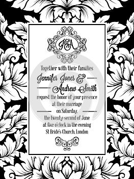 Vintage delicate formal invitation card