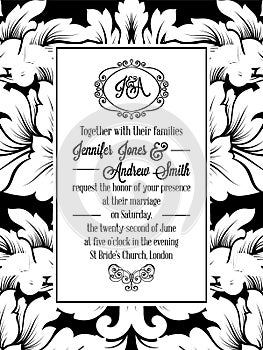 Vintage delicate formal invitation card