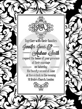 Vintage delicate formal invitation card