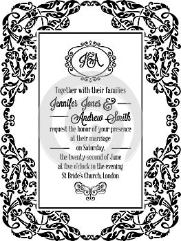 Vintage delicate formal invitation card