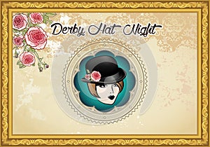 Vintage Derby Hat Night Background