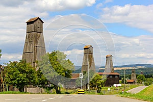 Vintage derricks in Bad Zurzach, Switzerland