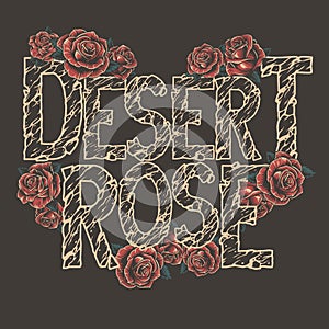 Vintage Desert Rose inscription template