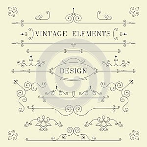 Vintage Design, Borders, Retro Elements, Frame,