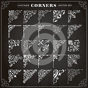 Vintage Design Elements Corners And Borders Set 1