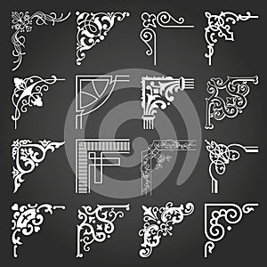 Vintage Design Elements Corners And Borders Set 2