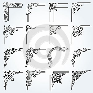 Vintage Design Elements Corners And Borders Set 5