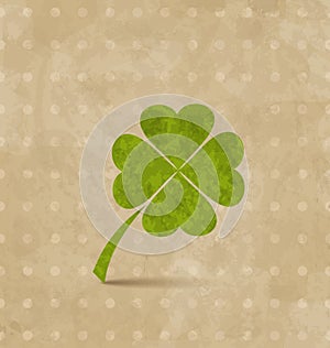 Vintage design with four-leaf clover for St. Patri