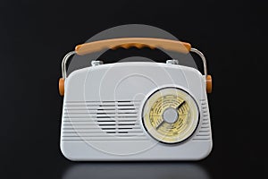 Vintage designed radio with round tuning scale