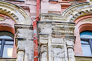 Vintage deteriorated building details