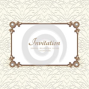 Vintage diamond jewelry card, invitation template