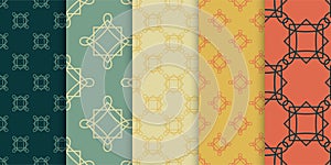 Vintage different vector seamless patterns. Endless texture can be used for wallpaper, pattern fills, web page