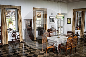 Vintage dining room/dining area inside an old 18th century home