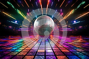 Vintage disco dance floor themed backdrop 80s retro nostalgic