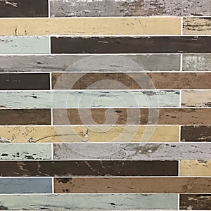 Vintage distressed colored wood slats background texture