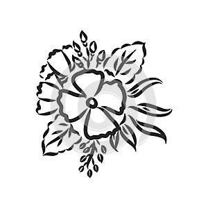 Vintage dog rose sketch. Flower background. Hand drawn card vector illustration. Wild