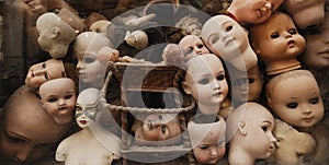 Vintage dolls heads photo