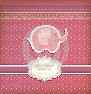 Vintage doodle elephant for frame wallpaper vector